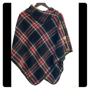 Tartan plaid poncho
